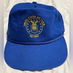 Vintage United States Air Force Retired SnapBack Grandma Dad baseball Hat EUC